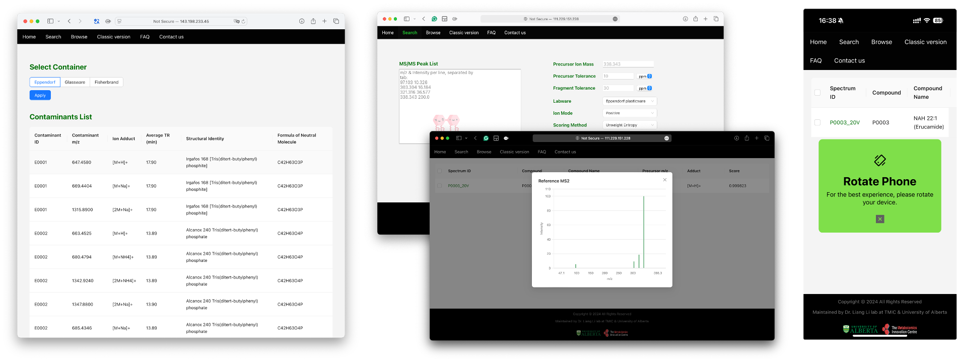 The Lipid CAT web app interface.
